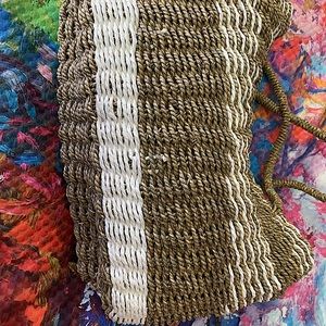 Summer Tote 15 x 12 New w/o Tags. Beautiful white and tan woven tote